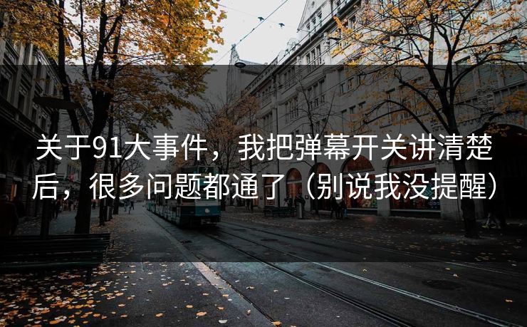 关于91大事件，我把弹幕开关讲清楚后，很多问题都通了（别说我没提醒）